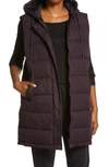 Zella Long Hooded Puffer Vest In Purple Nebula