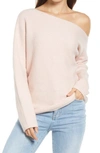 Treasure & Bond Sparkle One-shoulder Sweater In Pink Lotus