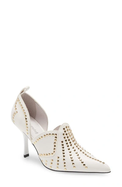 Jeffrey Campbell Spangled D'orsay Pump In White Gold Leather
