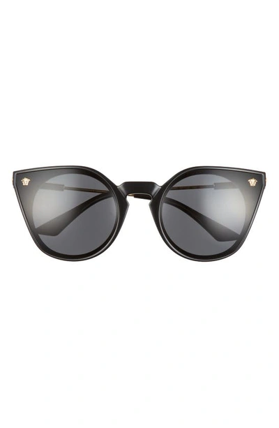 Versace 60mm Cat Eye Sunglasses In Black/ Dark Grey