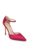 Jewel Badgley Mischka Jailene Ankle Strap Pump In Pink Satin