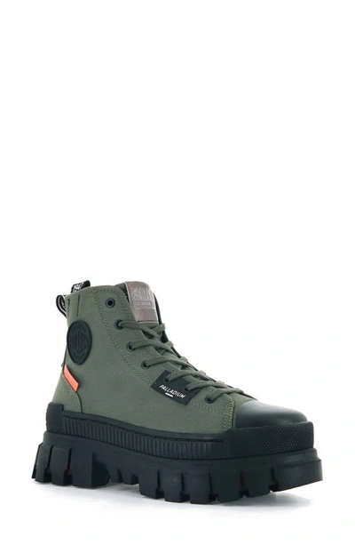 Palladium Revolt Platform Sneaker In Olive Night