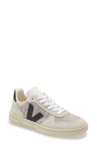 Veja V-10 Woven Lace-up Sneakers In Weiss,grau