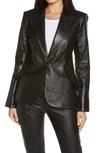 L Agence L'agence Chamberlain Leather Blazer In Black