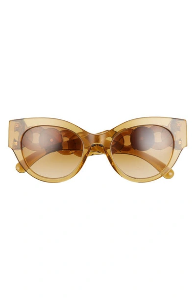 Versace Phantos 52mm Cat Eye Sunglasses In Honey/ Light Yellow Ochre