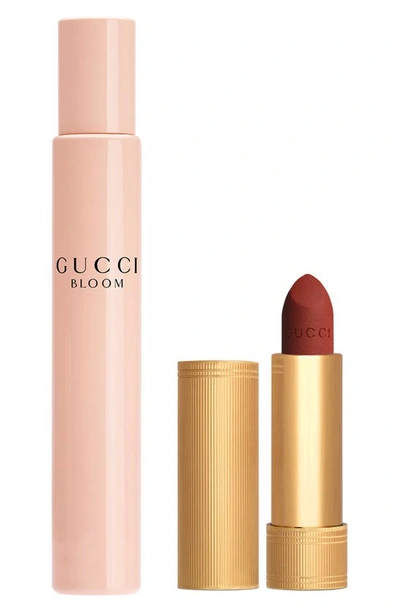 Gucci Bloom Eau De Parfum Rollerball & Matte Lipstick Set Usd $76 Value