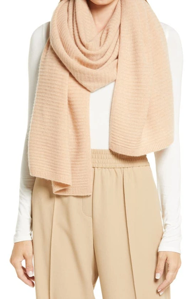Nordstrom Cashmere Rib Scarf In Beige