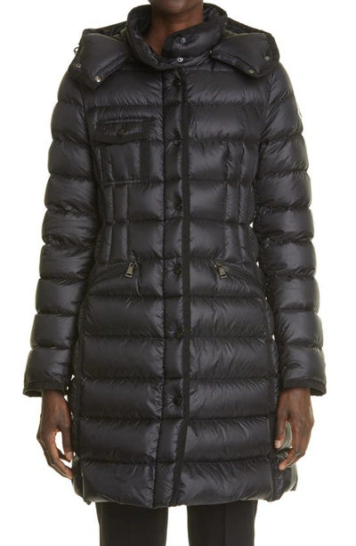 MONCLER HERMINE GROSGRAIN TRIM QUILTED DOWN PUFFER COAT,G20931C5110053048