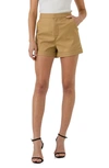 Endless Rose Tailored High Waist Shorts In Brown