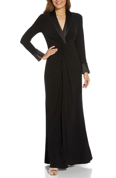 knee length dresses for ladies Adrianna Papell - AP1D103383 Knee Length Faux Wrap A-Line Dress