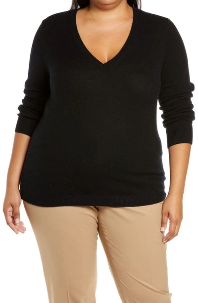 Nordstrom Essential V-neck Cashmere Sweater In Black