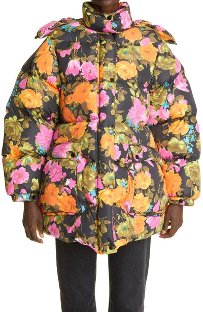Richard Quinn Primrose Print Oversize Hooded Down Puffer Jacket