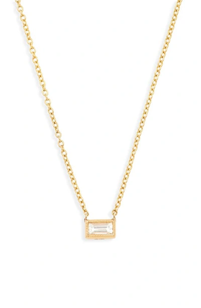Sethi Couture Diamond Bezel Pendant Necklace In Yellow Gold