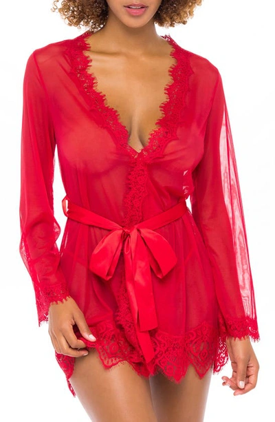 Oh La La Cheri Provence Lace Trim Wrap In Red