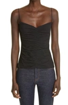 Khaite The Shelly Ruched Stretch Cotton Tank In Black