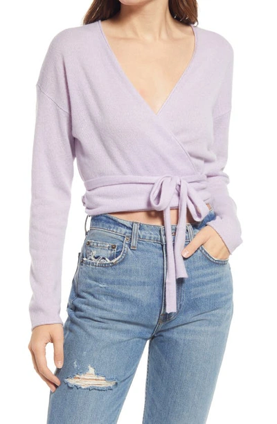 Reformation Cashmere Wrap Jumper In Pale Lavender