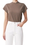 Agolde Anika Cap Sleeve T-shirt In Brown