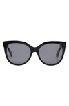 Mohala Eyewear Pikake Universal 55mm Polarized Cat Eye Sunglasses In Black Lava