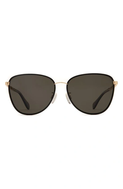 Mohala Eyewear Mohala Leahi Universal 59mm Polarized Round Sunglasses In Black Jade