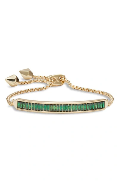 Kendra Scott Jack Slider Bracelet In Green Crystal