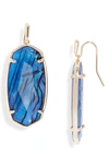 Kendra Scott Faceted Elle Drop Earrings In Navy Abalone