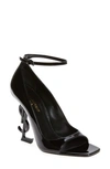 SAINT LAURENT OPYUM YSL ANKLE STRAP SANDAL,6694231TVVV