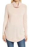 Caslonr Turtleneck Tunic Sweater In Pink Smoke