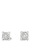 David Yurman 18k White Gold Precious Chatelaine Diamond Cluster Stud Earrings In White Gold/ Diamond