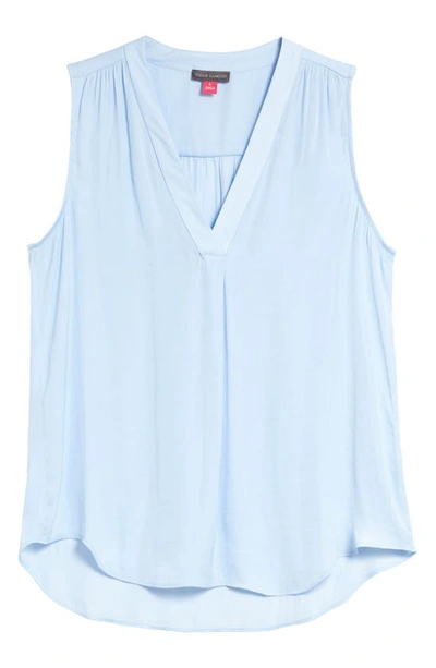 Vince Camuto Rumpled Satin Blouse In Blue Bird