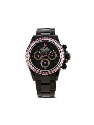 Mad Paris Customised  Rolex Cosmograph Daytona Watch In Black
