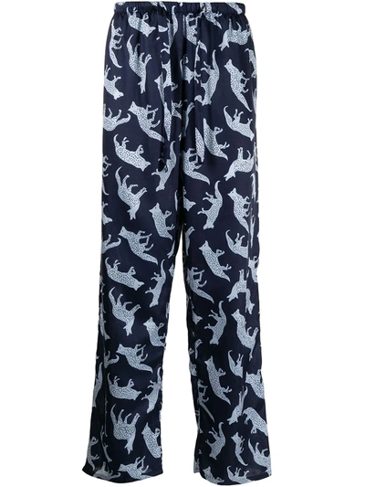 Fred Segal Coyote Print Trousers In Blue