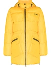 Ganni Yellow Down Jacket In Recycled Nylon And Pockets