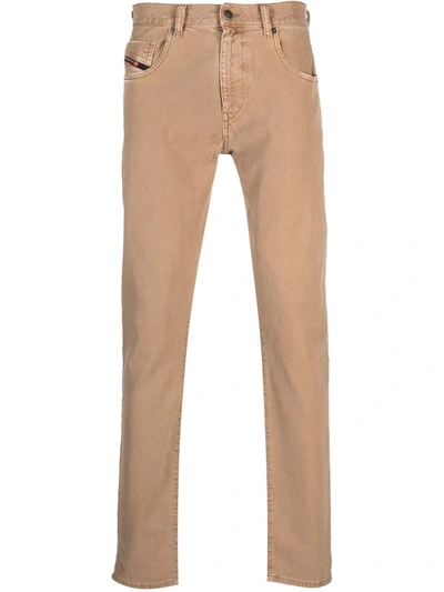 Diesel D-strukt Joggjeans Straight-leg Trousers In Neutrals