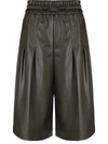 3.1 Phillip Lim Vegan Leather Drawstring Culottes In Green