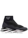 Philipp Plein Skywalker Sock Sneakers In Black