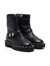 PHILIPP PLEIN MONOGRAM-DEBOSSED BIKER BOOTS