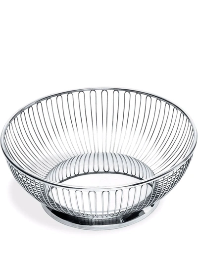 Alessi Small Round Wire Basket In Silver