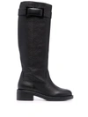 SERGIO ROSSI PRINCE LEATHER KNEE-HIGH BOOTS
