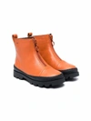 Camper Half-zip Ankle Boots In Brown