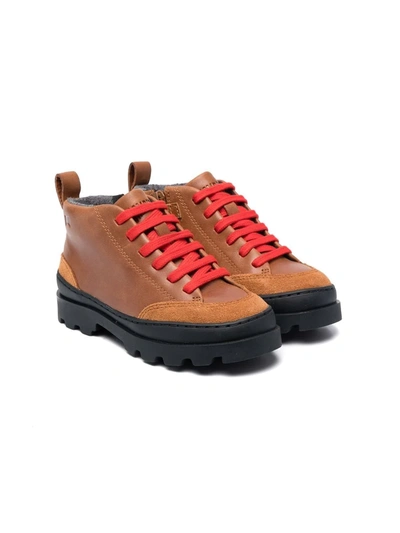 Camper Kids' Brutus Platform High-top Sneakers In Brown