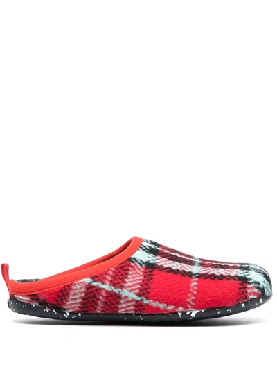 Camper Wabi Checked Slippers In Multicolor