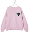 Andorine Sequin-embroidered Organic Cotton Sweatshirt In Purple
