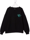 Andorine Sequin-embroidered Organic Cotton Sweatshirt In Black