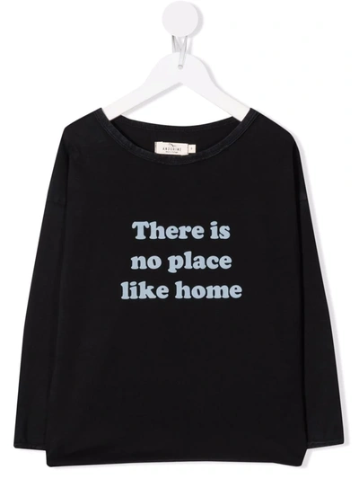 Andorine Kids' Graphic-print Organic Cotton T-shirt In Black