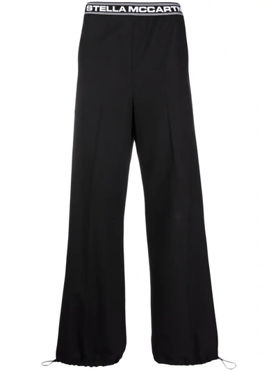 Stella Mccartney Wide-leg Track Trousers In Black
