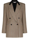 Stella Mccartney Meya Checked Double-breasted Blazer In Neutrals