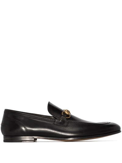 Gucci Men Jordaan Leather Loafers In Black