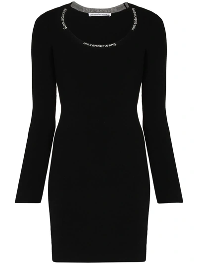 ALEXANDER WANG LOGO-TRIM BODYCON MINI DRESS