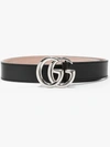 Gucci Kids' Double G Buckle Belt In Black