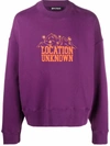 Palm Angels Men's Location Unknown Crew Sweatshirt In Purple